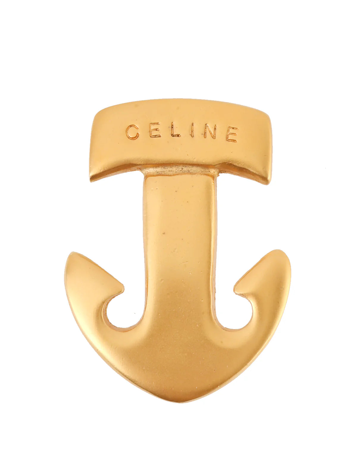 CELINE Anchor Motif Logo Brooch Gold