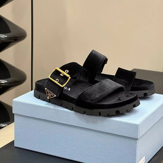 PRADA Slides 10 Velvet Black