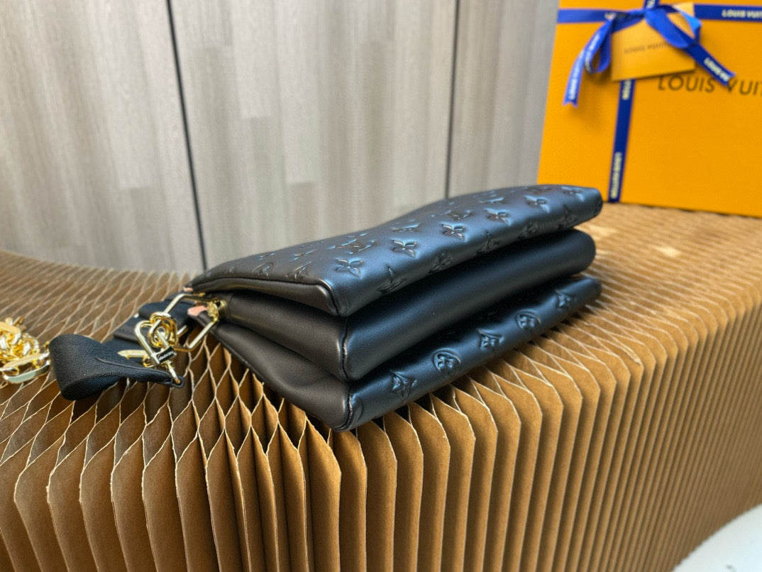 Louis Vuitton Coussin PM 26cm Black Monogram Empreinte Calfskin