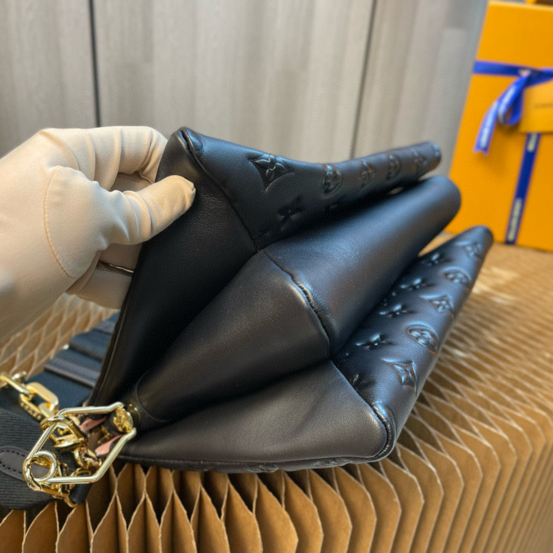 Louis Vuitton Coussin PM 26cm Black Monogram Empreinte Calfskin