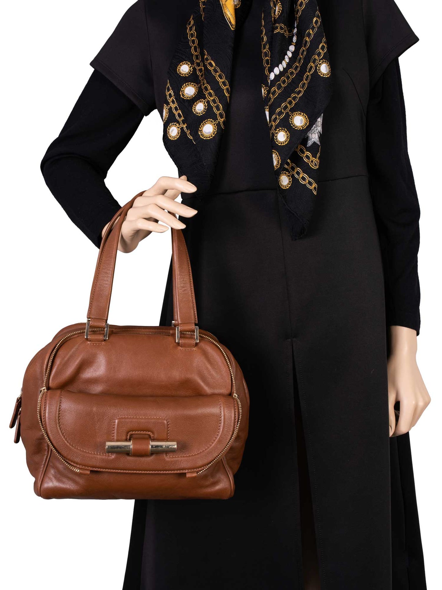 Jimmy Choo Leather Small Justine Bag Brown