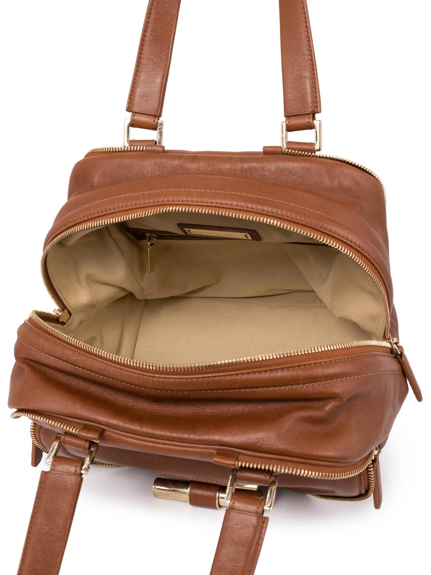Jimmy Choo Leather Small Justine Bag Brown