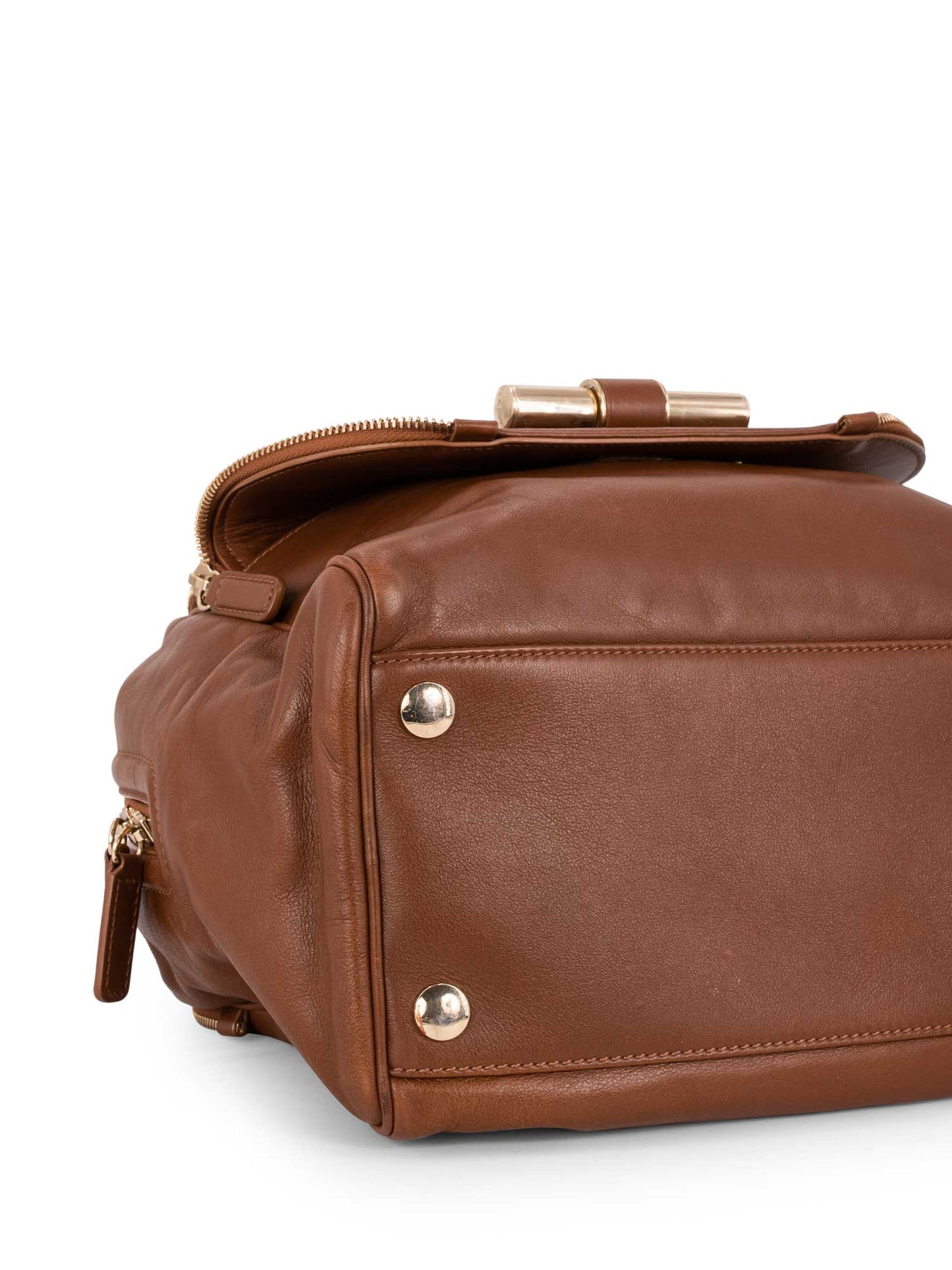 Jimmy Choo Leather Small Justine Bag Brown