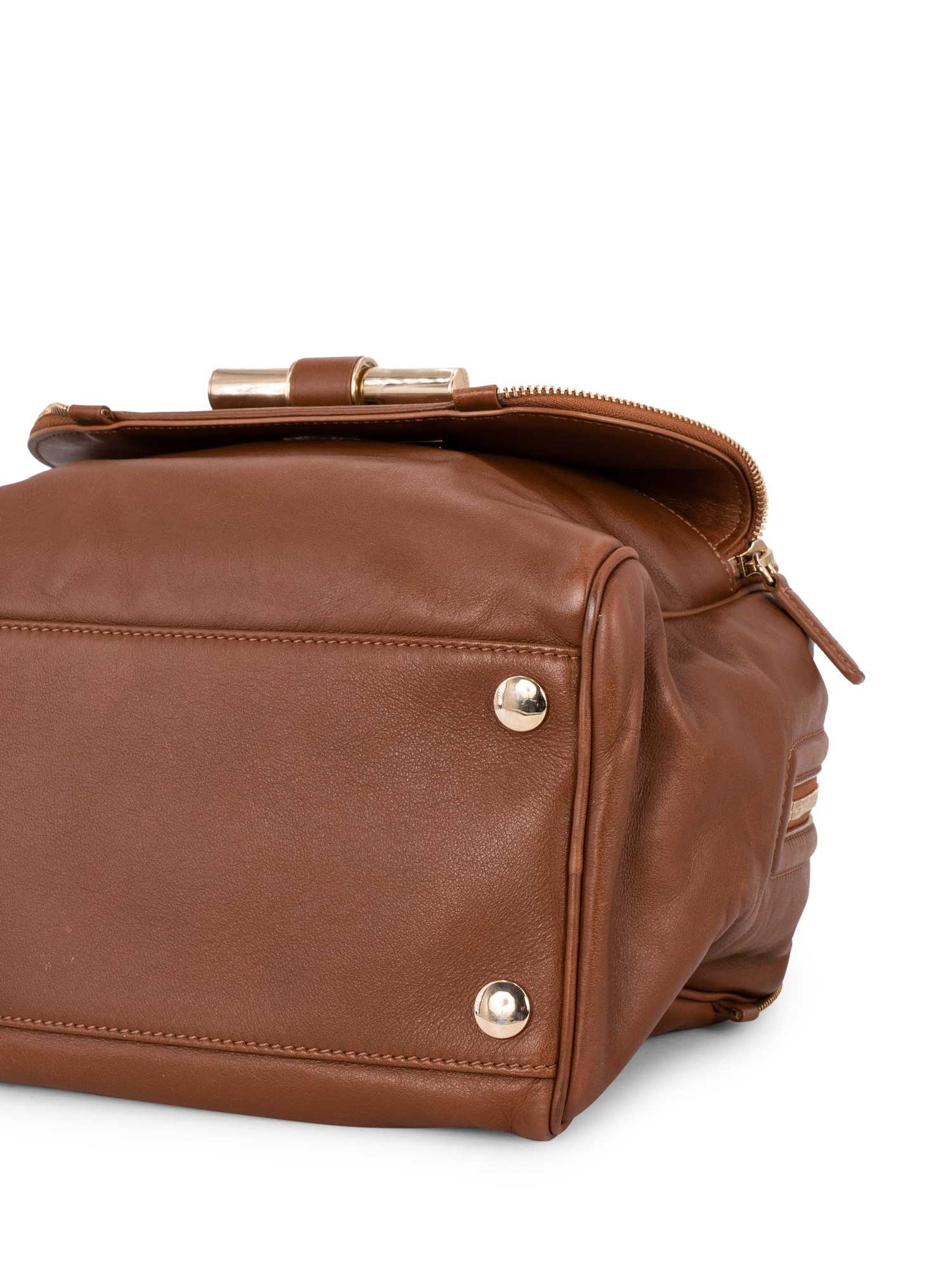 Jimmy Choo Leather Small Justine Bag Brown