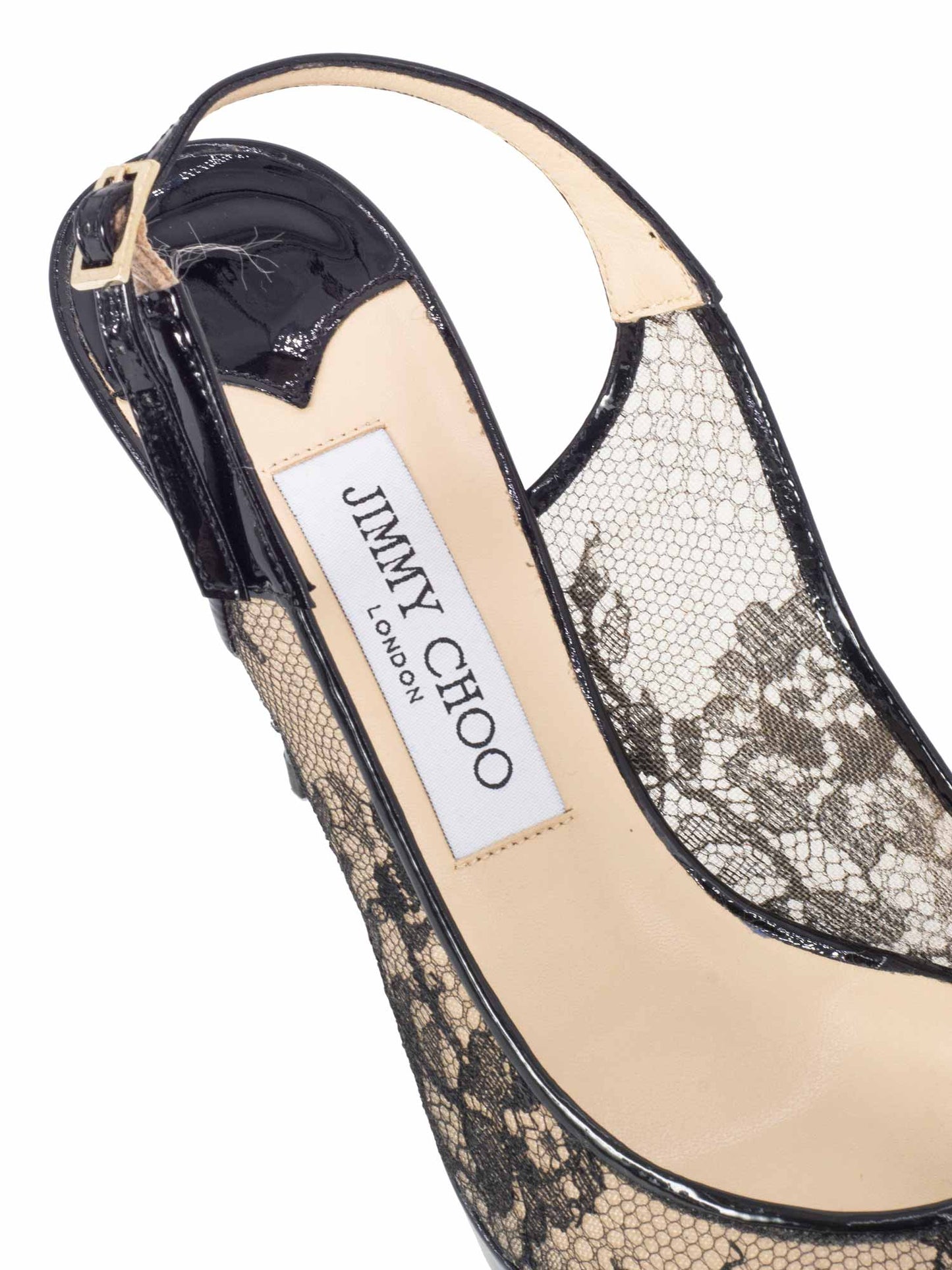 Jimmy Choo Patent Leather Lace Platform Shoes Black