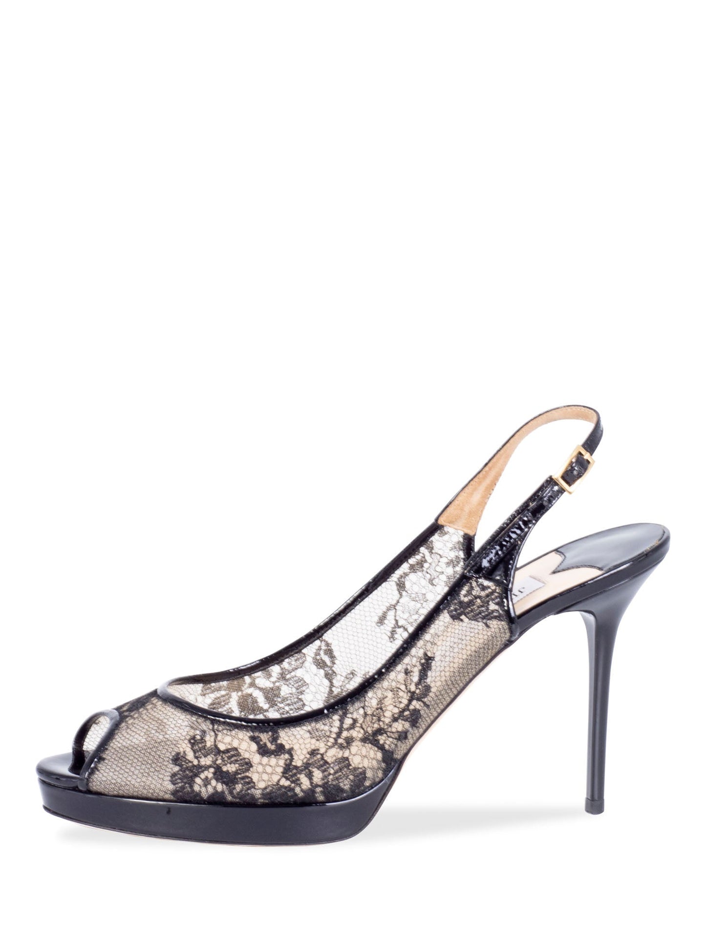 Jimmy Choo Patent Leather Lace Platform Shoes Black