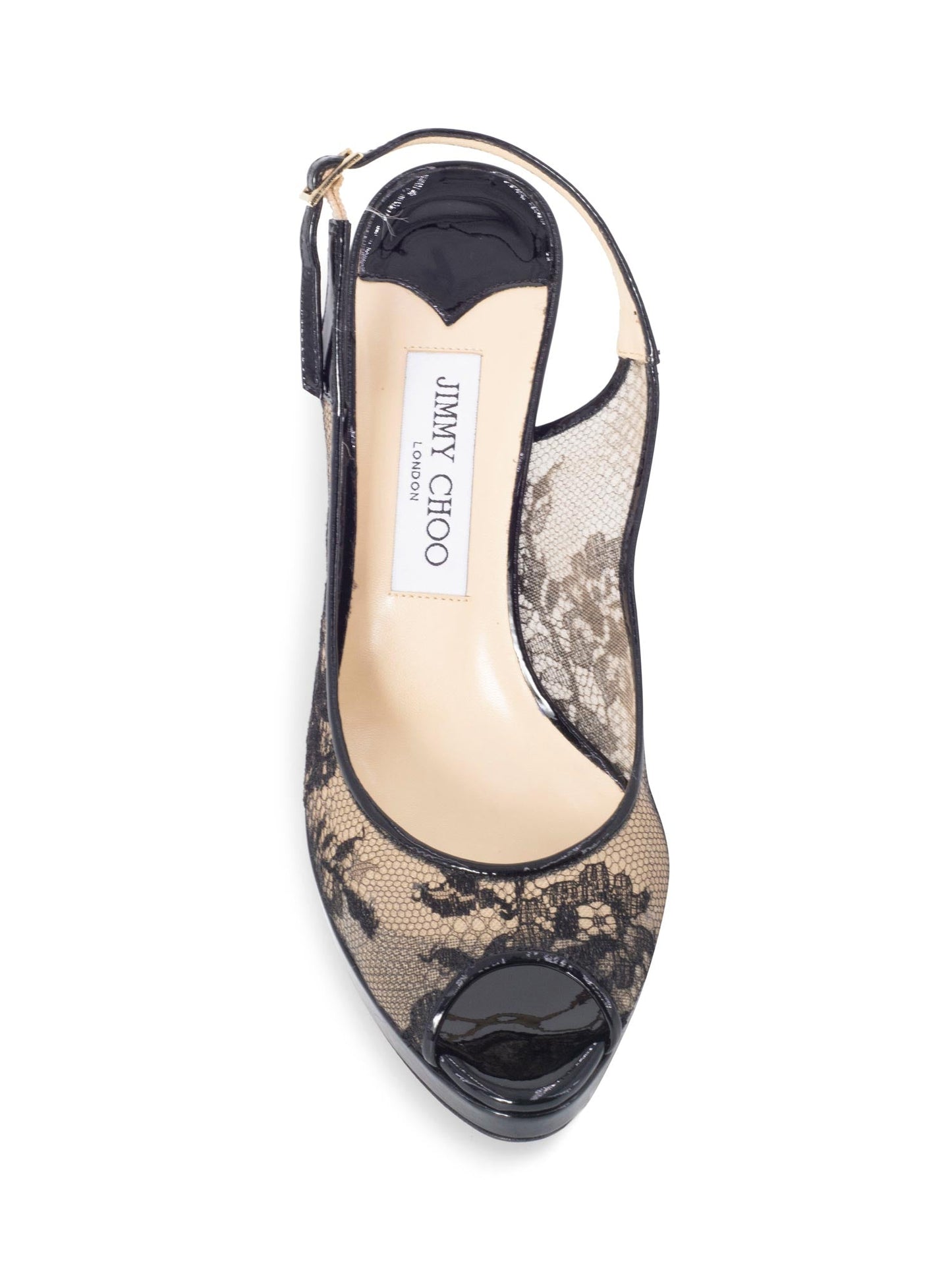 Jimmy Choo Patent Leather Lace Platform Shoes Black