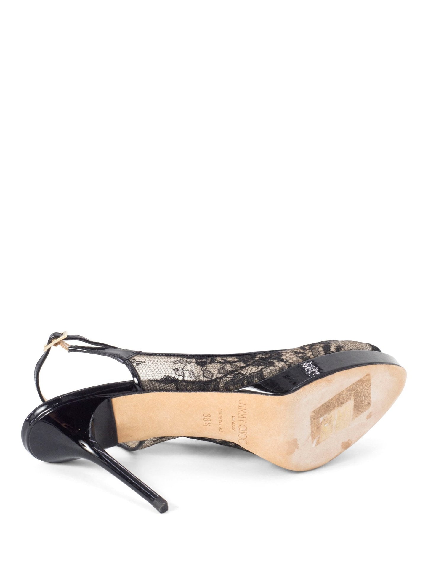 Jimmy Choo Patent Leather Lace Platform Shoes Black