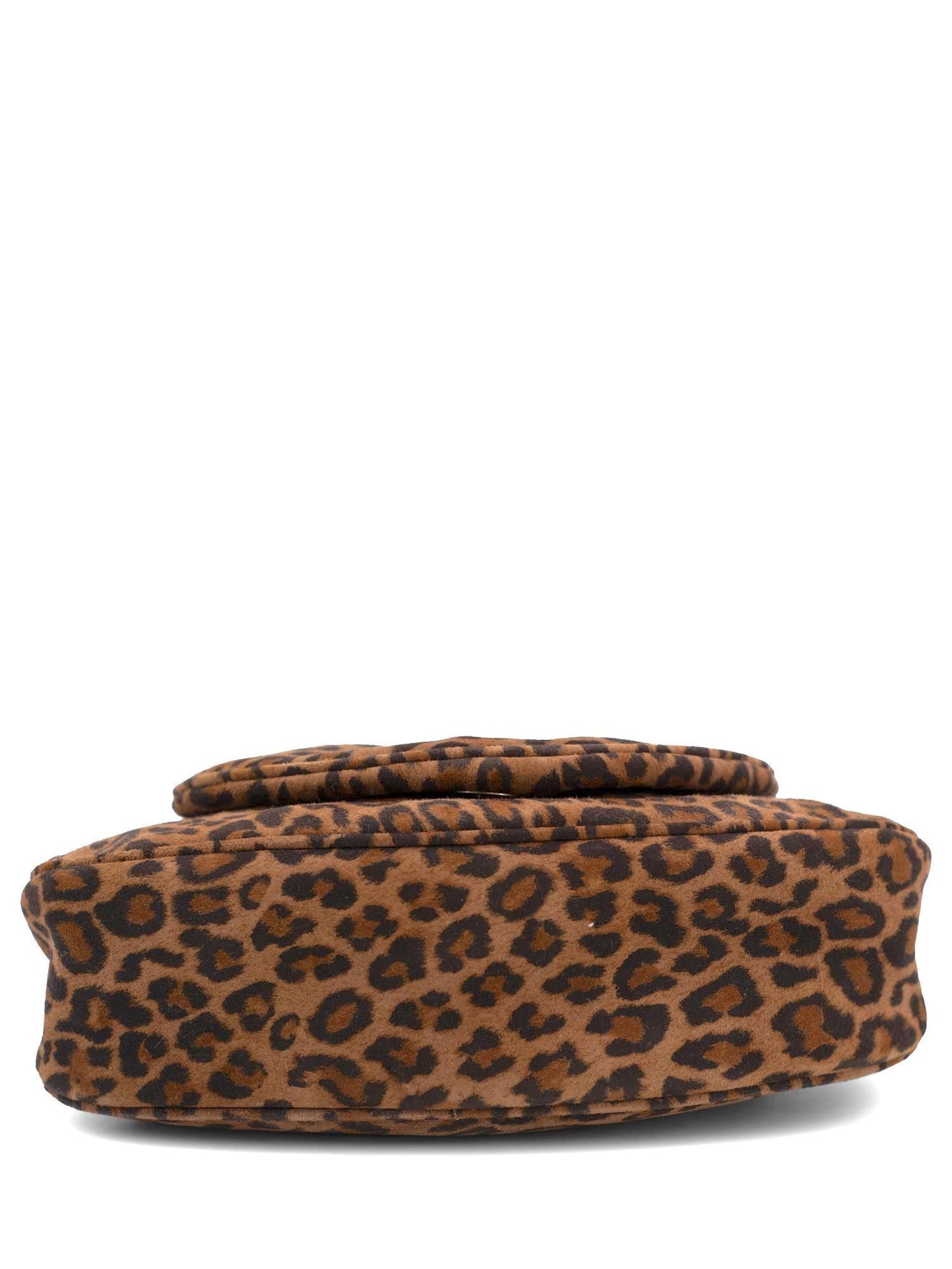 Jimmy Choo Suede Leopard Print Tassel Flap Bag Brown