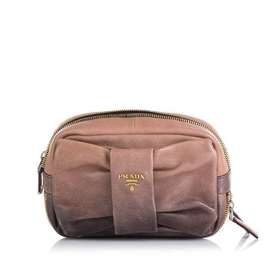 Prada Bow Leather Clutch (SHG-LZl6e5)