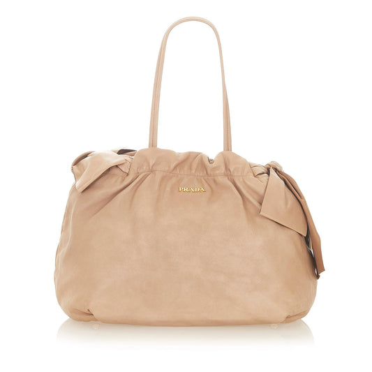 Prada Bow Leather Handbag (SHG-31664)