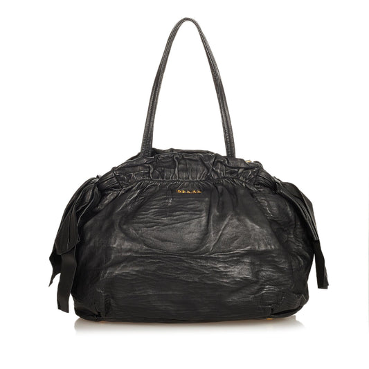 Prada Bow Leather Satchel (SHG-31911)