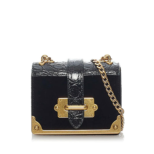 Prada Cahier Leather Crossbody Bag (SHG-30504)