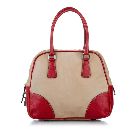 Prada Canapa Bauletto Canvas Handbag (SHG-32509)