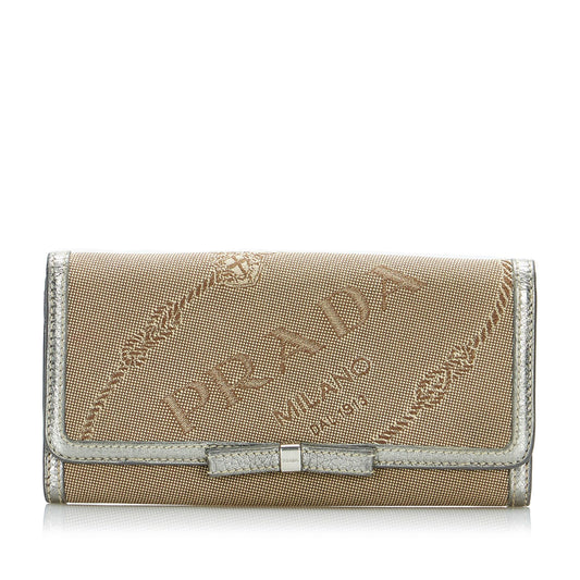 Prada Canapa Logo Bifold Long Wallet (SHG-XhEnCv)