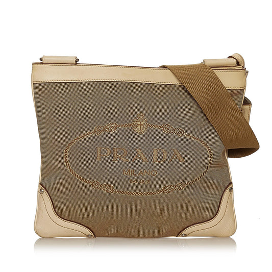 Prada Canapa Logo Canvas Crossbody Bag (SHG-29482)