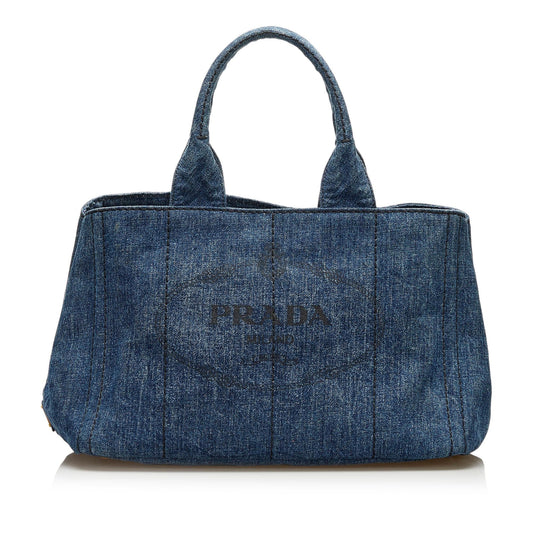Prada Canapa Logo Canvas Handbag (SHG-35920)