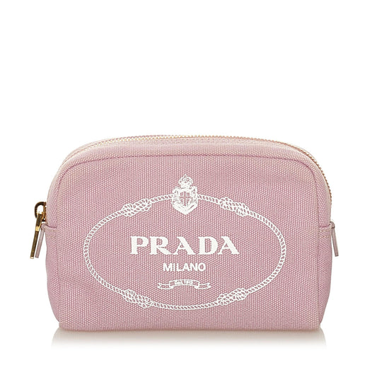 Prada Canapa Logo Canvas Pouch (SHG-34376)