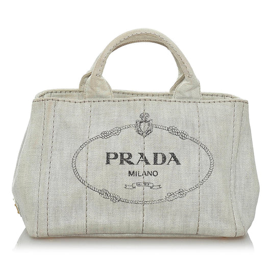 Prada Canapa Logo Canvas Satchel (SHG-29803)