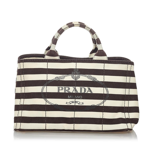 Prada Canapa Logo Canvas Satchel (SHG-30286)