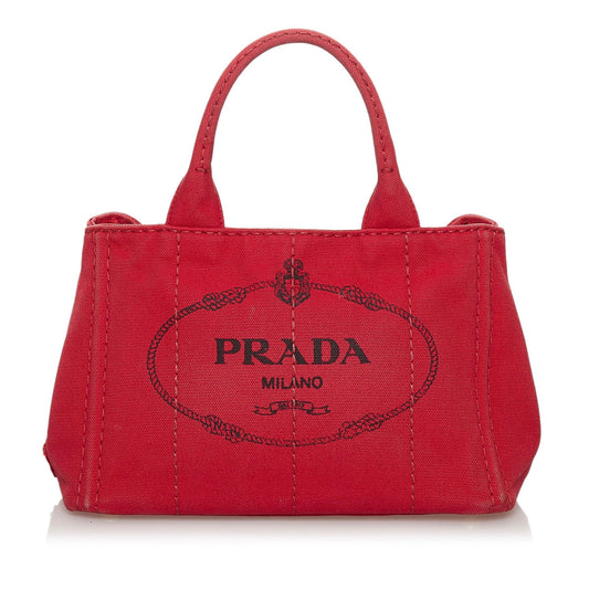 Prada Canapa Logo Canvas Satchel (SHG-31097)