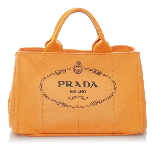 Prada Canapa Logo Canvas Satchel (SHG-31200)