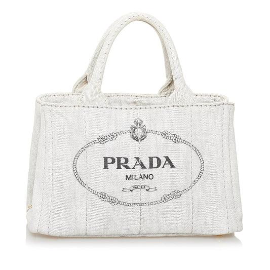Prada Canapa Logo Canvas Satchel (SHG-31407)