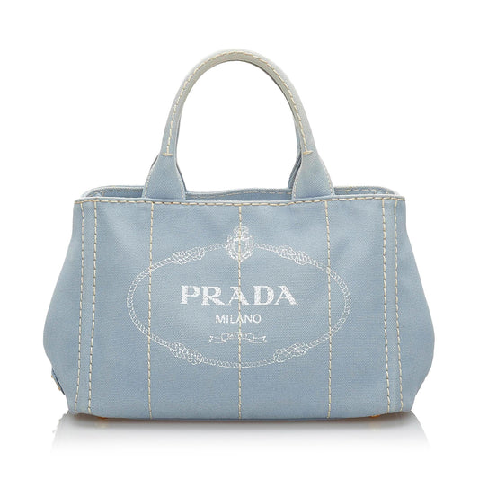 Prada Canapa Logo Canvas Satchel (SHG-34012)