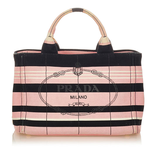 Prada Canapa Logo Canvas Satchel (SHG-34056)