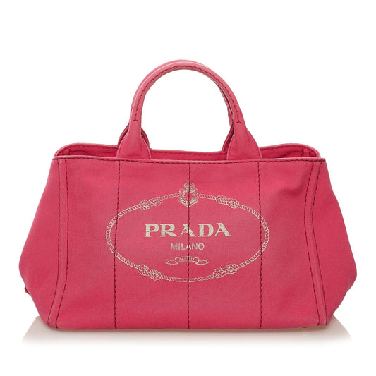 Prada Canapa Logo Canvas Satchel (SHG-34209)