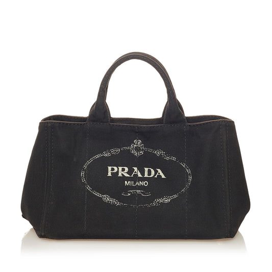 Prada Canapa Logo Canvas Satchel (SHG-34462)