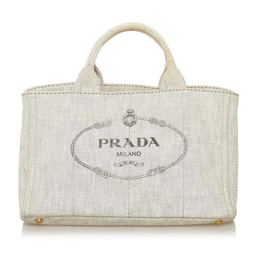 Prada Canapa Logo Canvas Satchel (SHG-35073)
