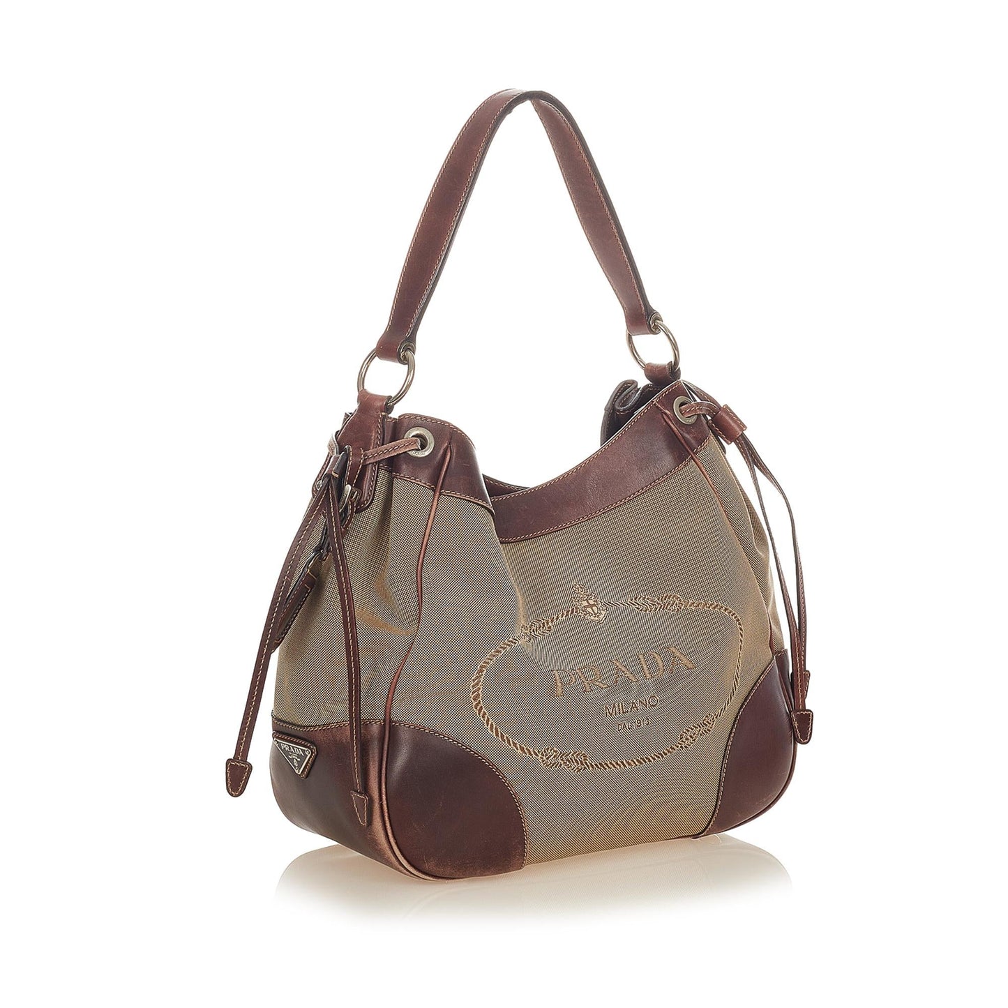 Prada Canapa Logo Canvas Shoulder Bag (SHG-25070)