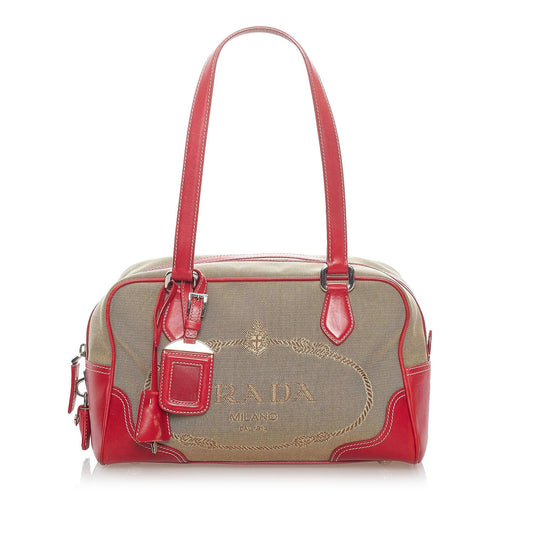 Prada Canapa Logo Canvas Shoulder Bag (SHG-32697)