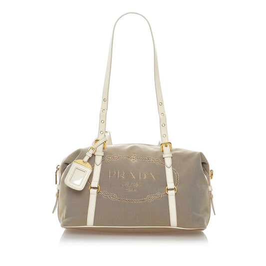 Prada Canapa Logo Canvas Shoulder Bag (SHG-32715)