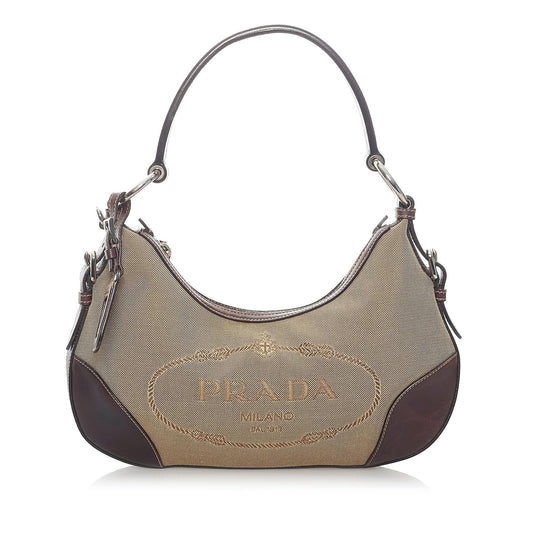 Prada Canapa Logo Canvas Shoulder Bag (SHG-33520)