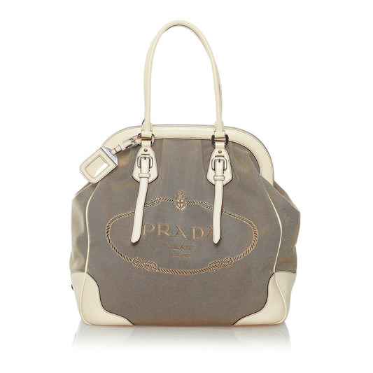 Prada Canapa Logo Canvas Tote Bag (SHG-30280)