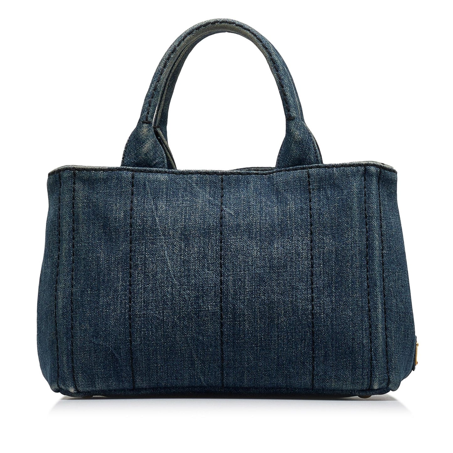 Prada Canapa Logo Denim Satchel (SHG-wkkQcB)