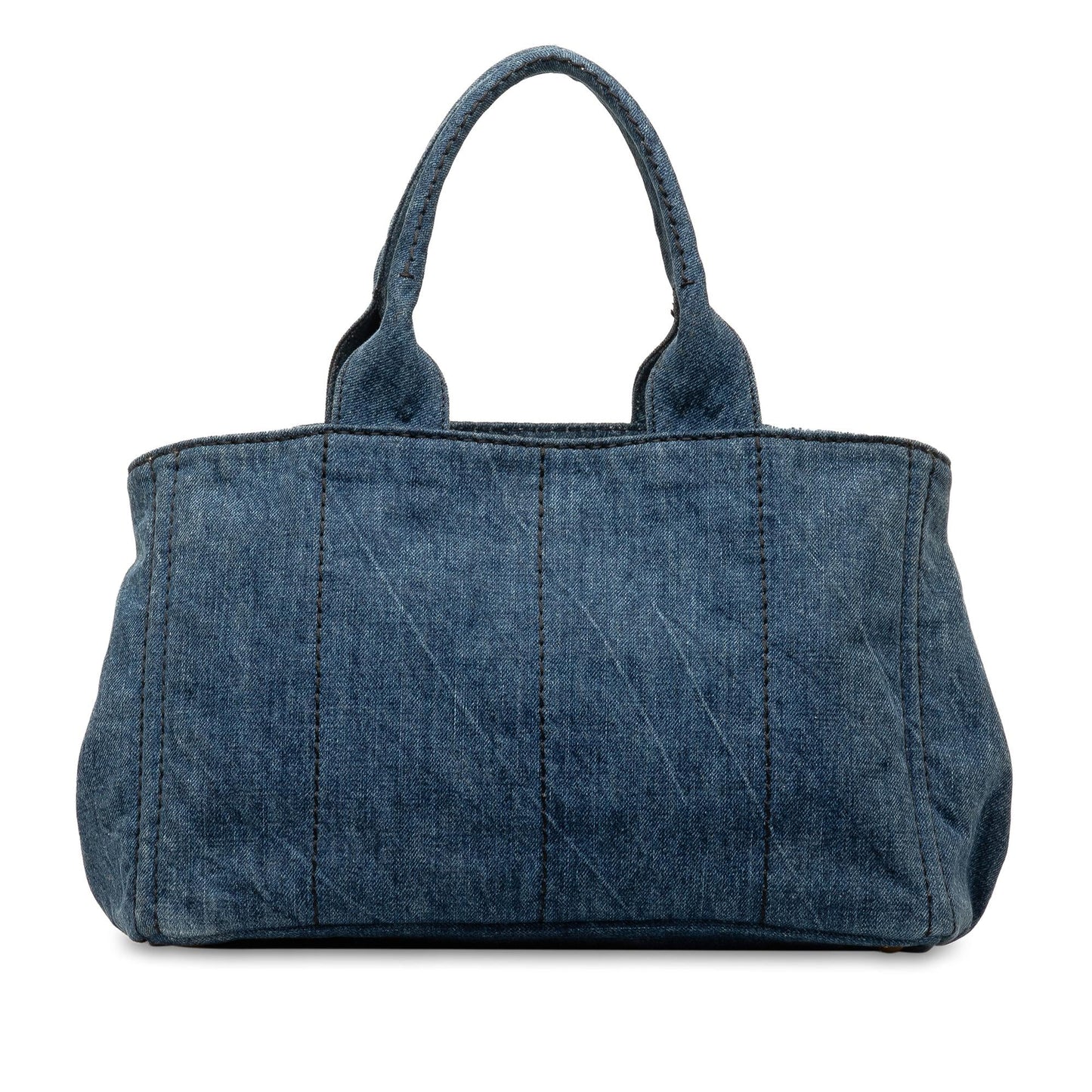 Prada Canapa Logo Denim Satchel (SHG-EImZ7i)