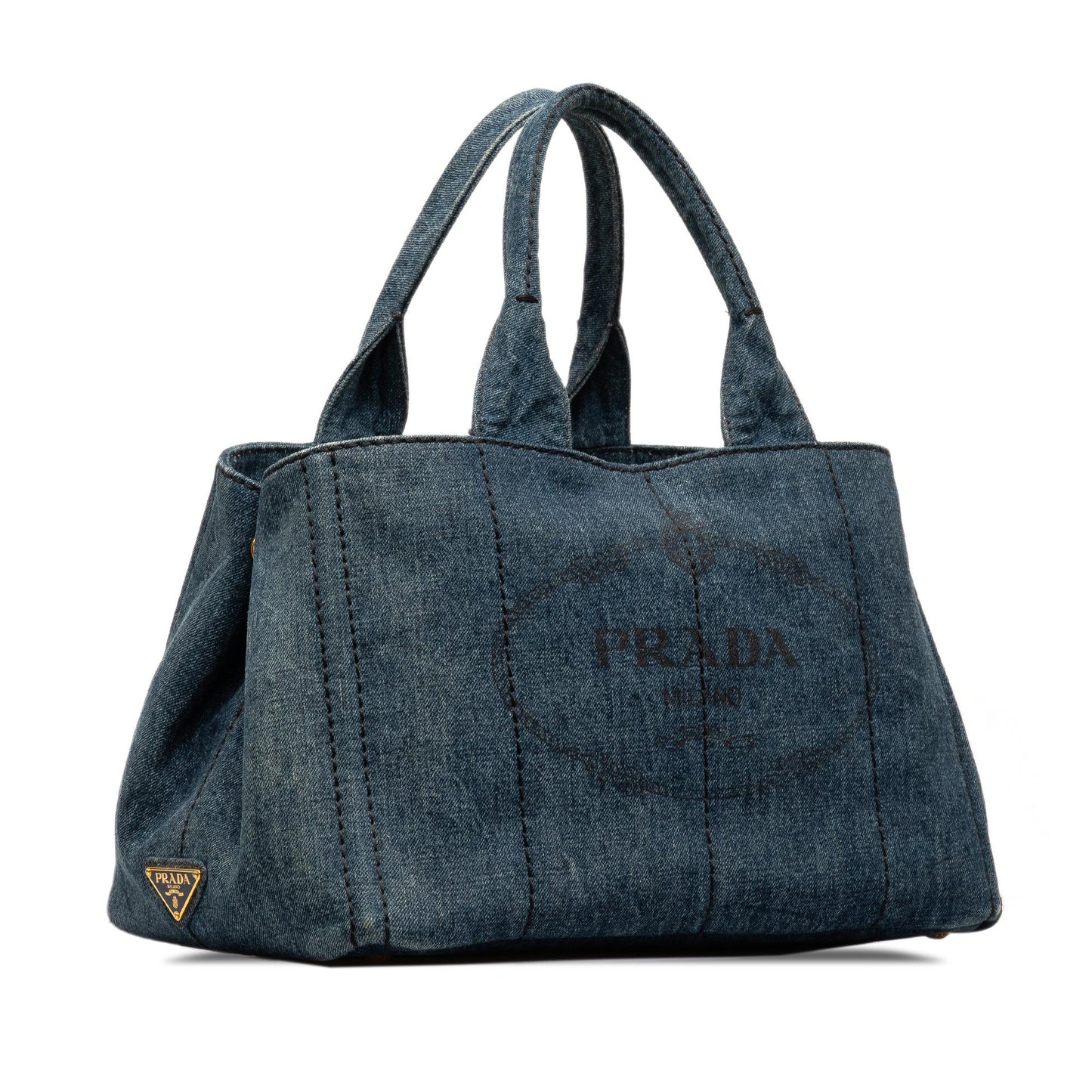 Prada Canapa Logo Denim Tote Bag (SHG-Cat296)