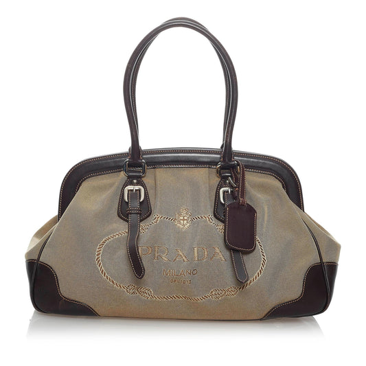 Prada Canapa Logo Frame Handbag (SHG-29755)