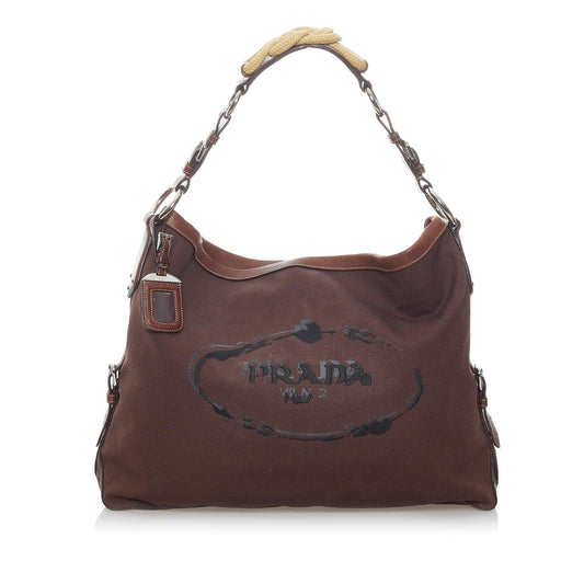 Prada Canapa Logo Nylon Shoulder Bag (SHG-30445)