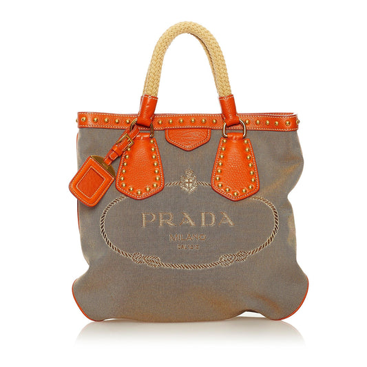 Prada Canapa Logo Satchel (SHG-34817)