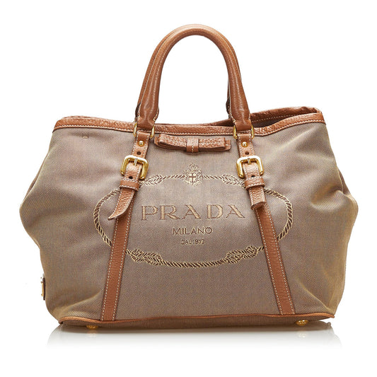 Prada Canapa Logo Satchel (SHG-35397)