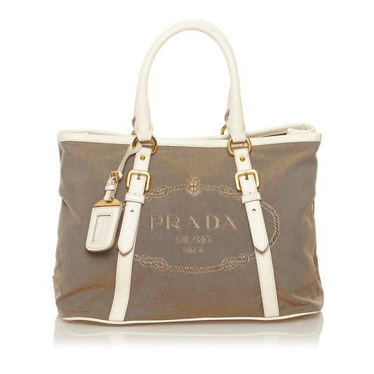 Prada Canapa Logo Satchel (SHG-35196)