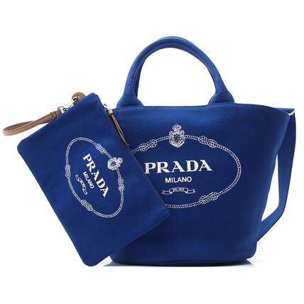 Prada Canapa Logo Tote With Pouch