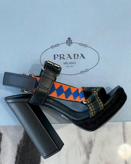 PRADA Chunky Heel Sandals
