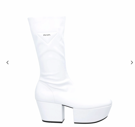 PRADA PLATFORM MID CALF BOOTS