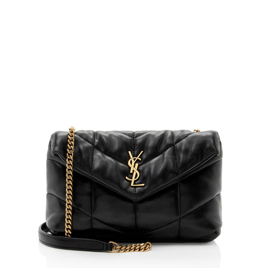 Saint Laurent Lambskin Monogram Puffer LouLou Toy Shoulder Bag (SHF-QVgJj0)