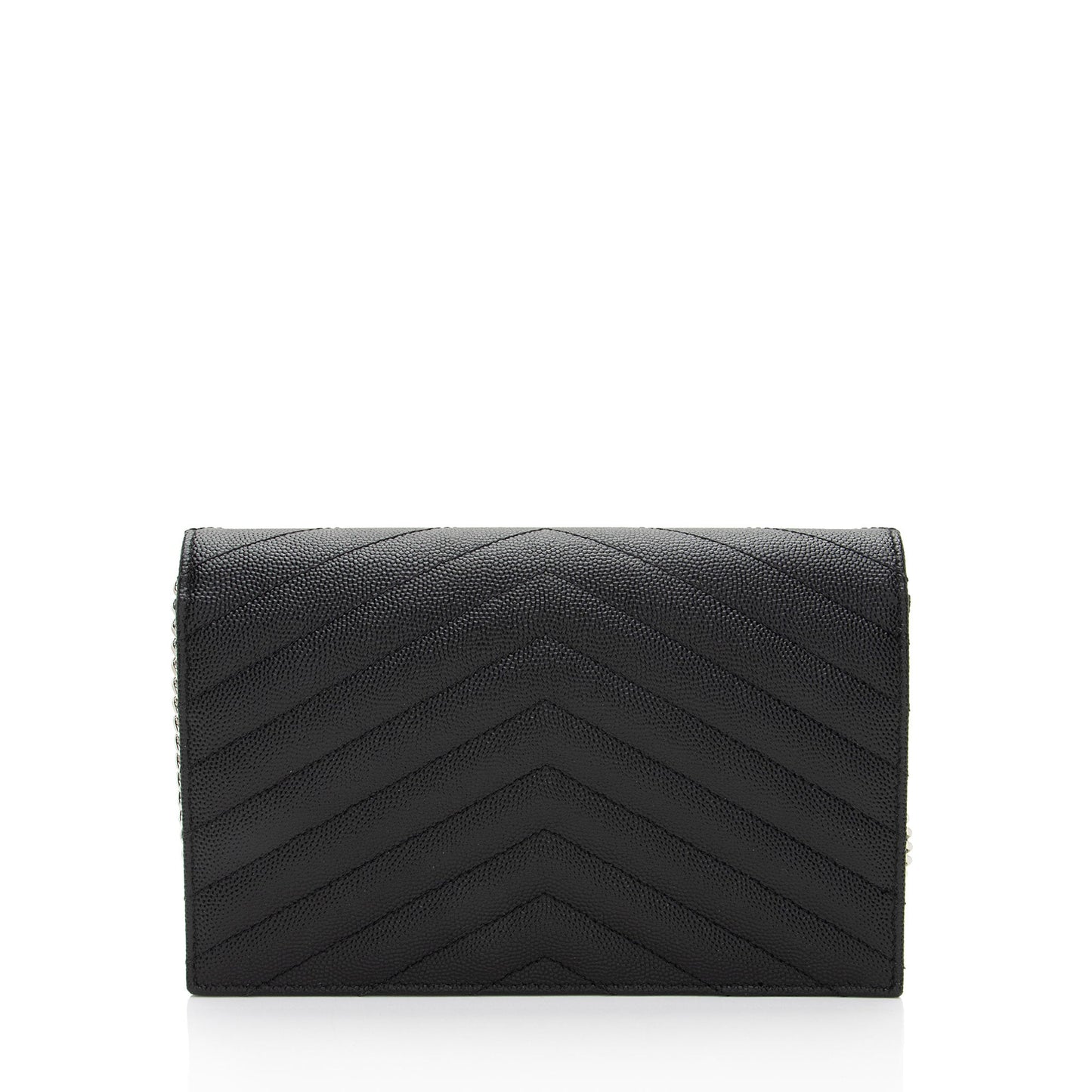 Saint Laurent Matelasse Grain de Poudre Monogram Envelope Chain Wallet (SHF-ywlquV)